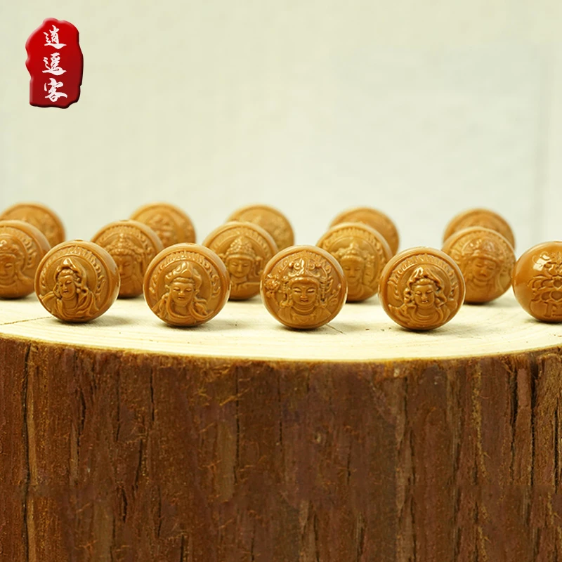 【浮雕观音】猴头雕刻观音手串精工雕刻最美观音毕业级文玩