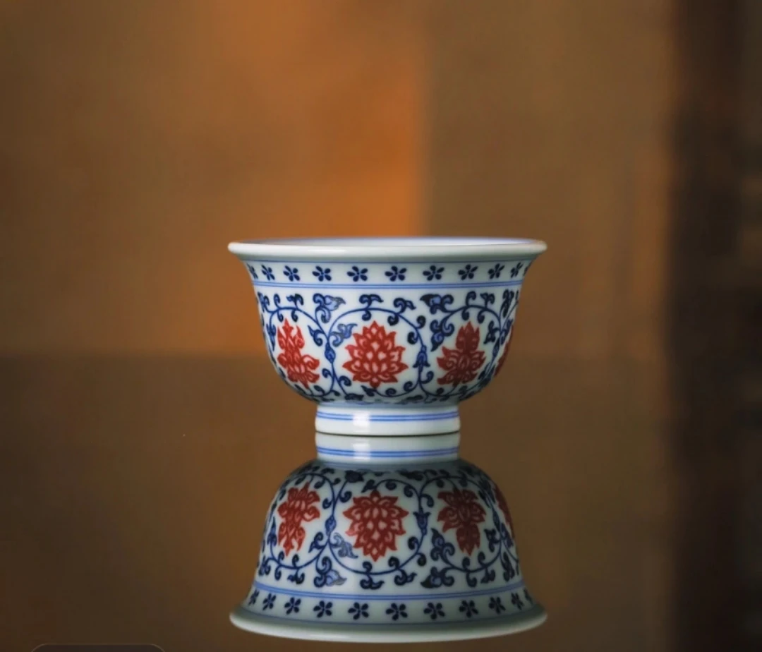 景德镇青花釉里红主人杯