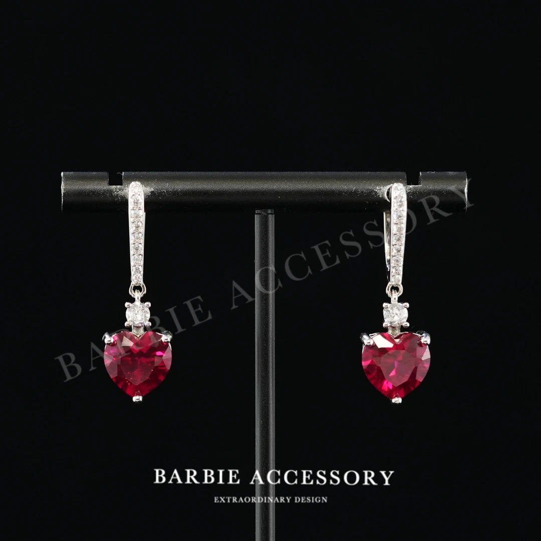 铜合金合成锆石耳饰 【一语心】复古法式设计款高级绝美百搭耳环