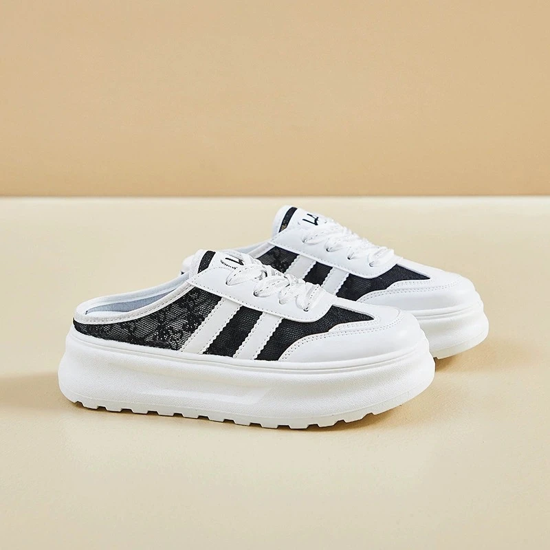 春夏新款女生【半拖小白鞋】休闲百搭半拖小白鞋ZY1806