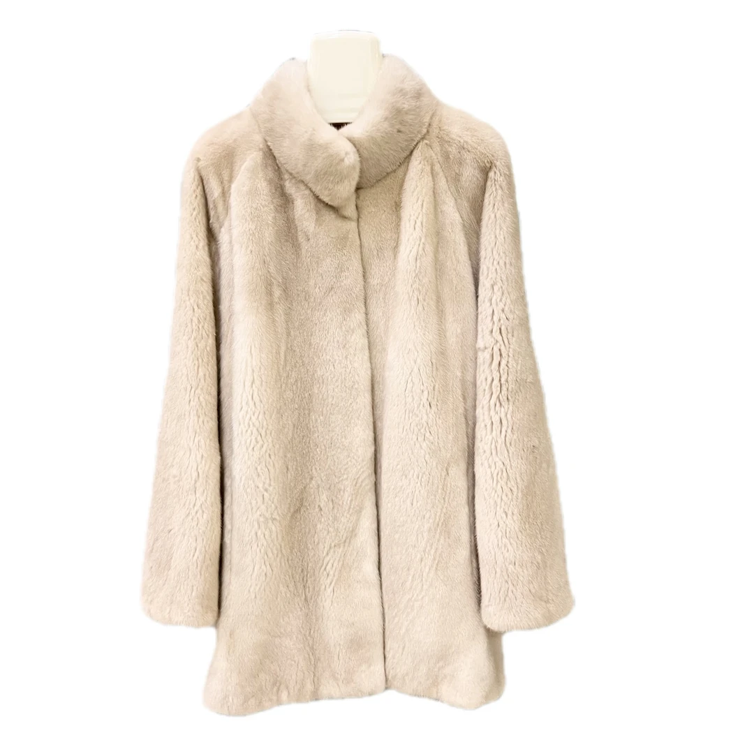 荣之米黄色天鹅绒立领冬季女士时尚休闲轻奢潮流保暖女款貂皮中衣