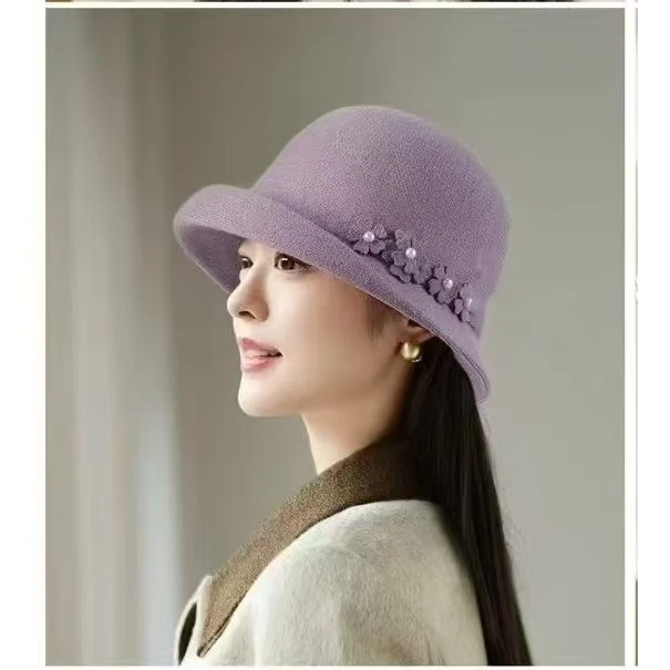 XMZ015秋冬法式女网红简约新款格纹盆帽时尚韩版百搭渔夫帽轻奢气