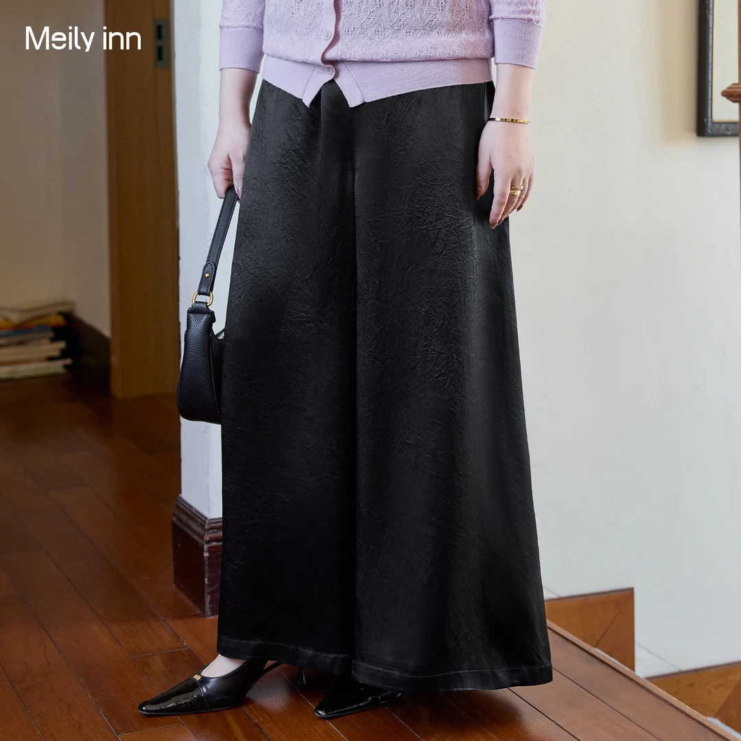 【醋酸】美丽客栈大码女装胖mm慵懒松弛感休闲裤遮胖mm显瘦休闲裤