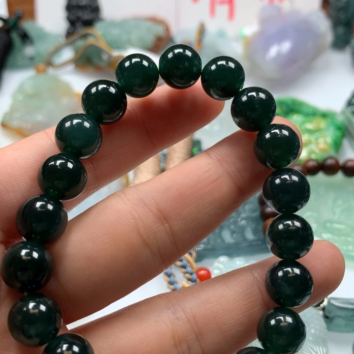 翡翠颈饰未镶嵌保真天然A货翡翠