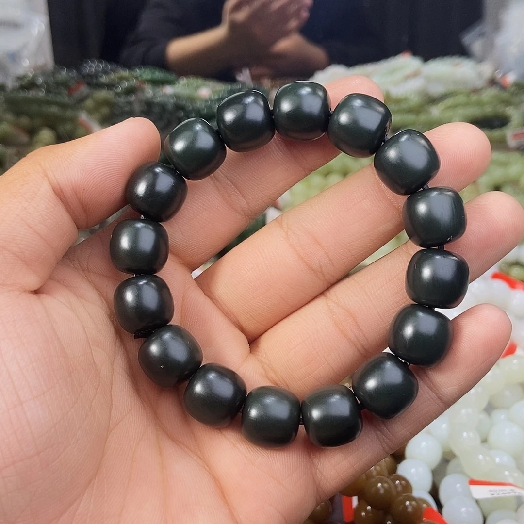 和田玉未镶嵌手串天然卡14且末沙枣青多样性拍一发一