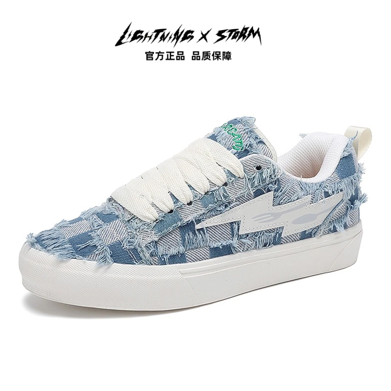 新款冬季低帮耐磨情侣平衡透气刺绣板鞋厚底潮流芭蕾风牛仔风