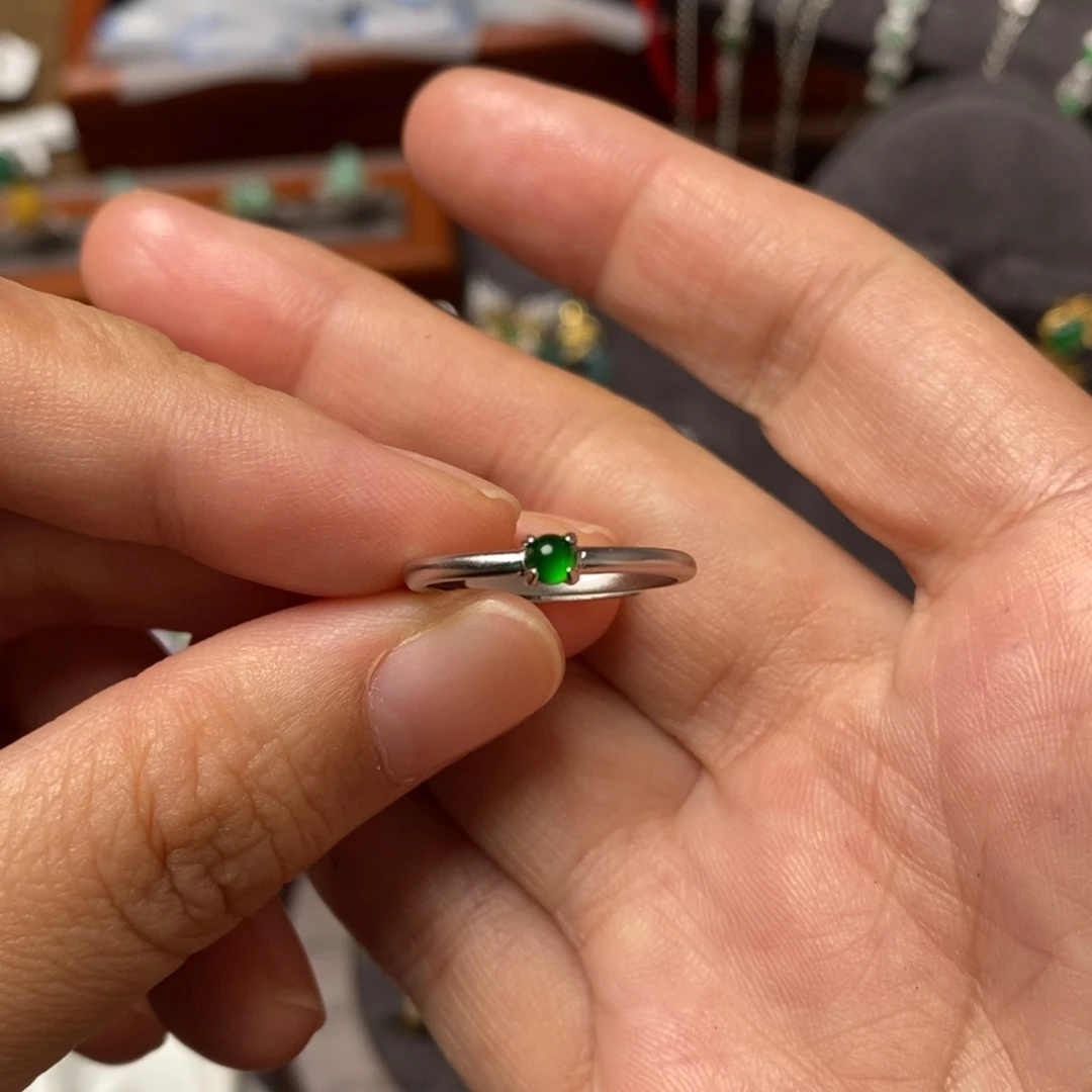 翡翠银S925镶嵌戒指