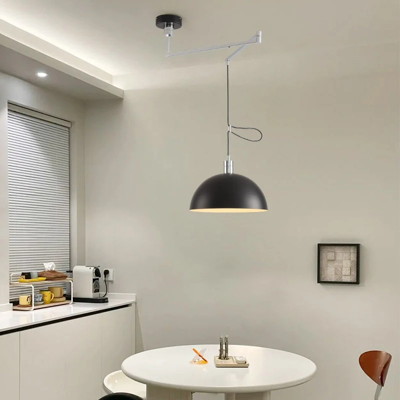 大观园餐厅吊灯可移位调节摇臂伸缩餐桌灯北欧极简约护眼灯具117I