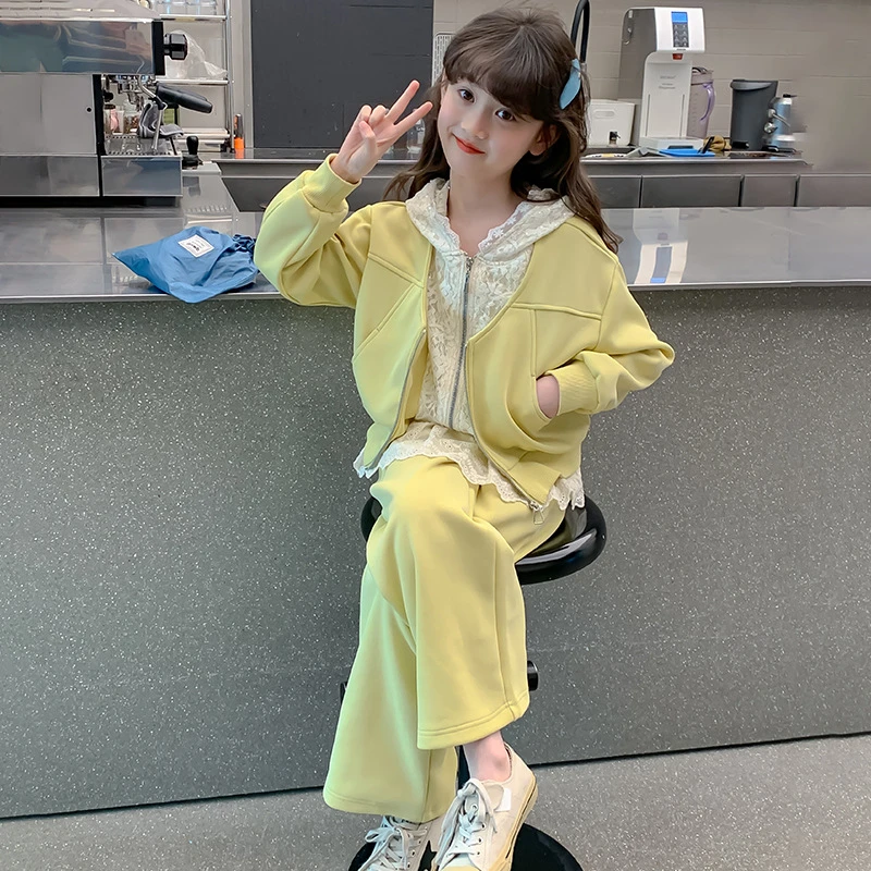 女童套装春秋2025新款洋气春装洋气时髦外套小女孩春季两件套