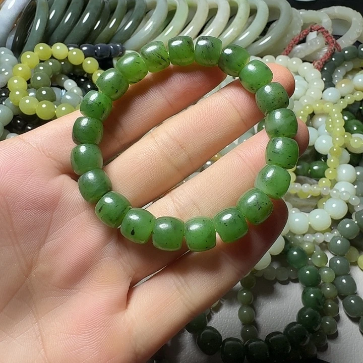 用***0和田玉（碧玉）未镶嵌手链卡10