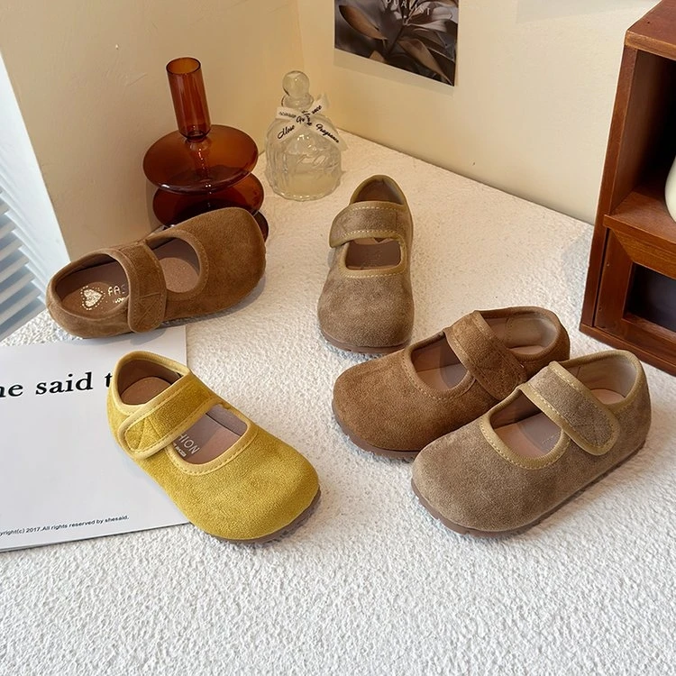 女童韩版皮鞋2025春季新款时尚复古休闲豆豆鞋宝宝洋气公主鞋6027