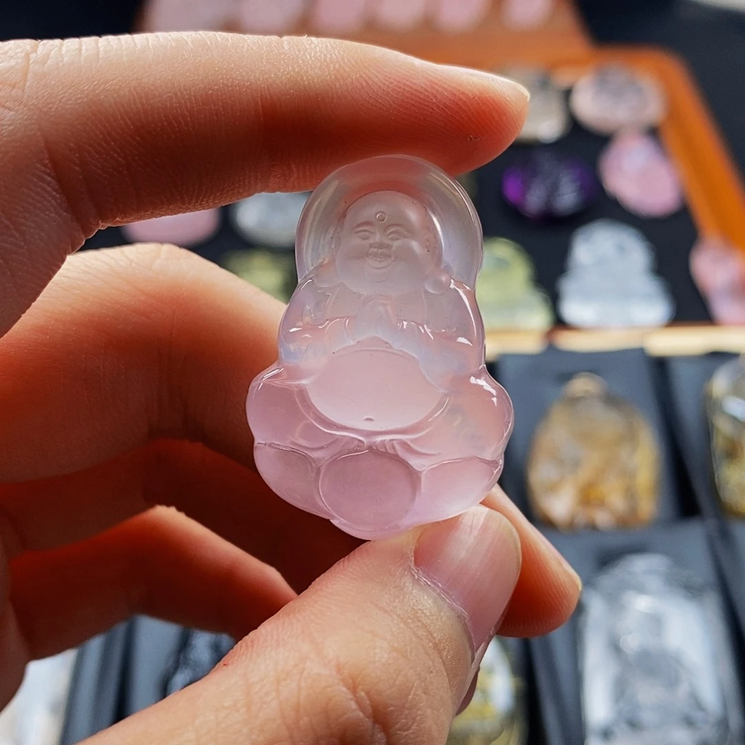 吊坠未镶嵌水晶粉水晶吊坠