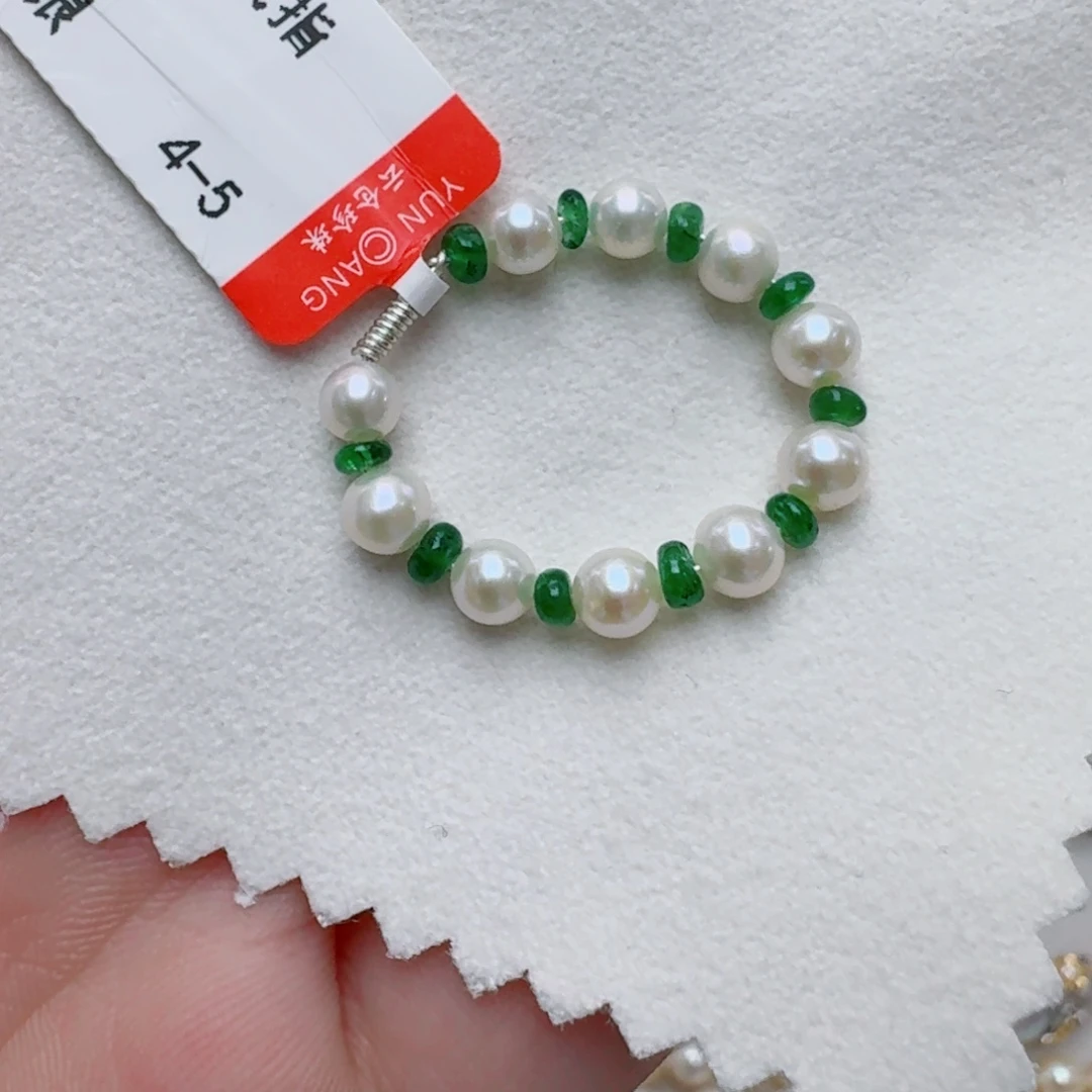 淡水珍珠戒指银S925镶嵌@@bj118