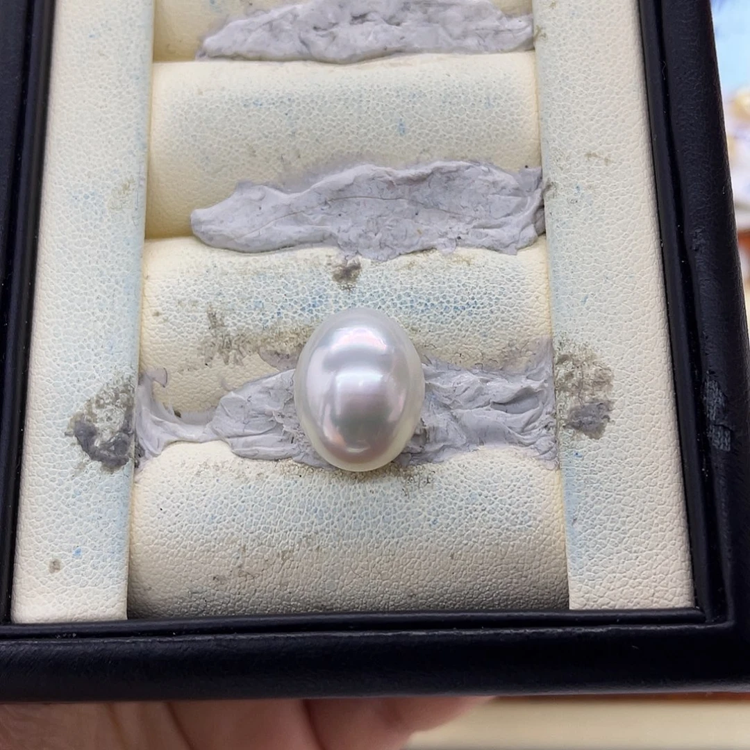 未镶嵌海水珍珠裸珠澳白椭圆裸珠12-13mm