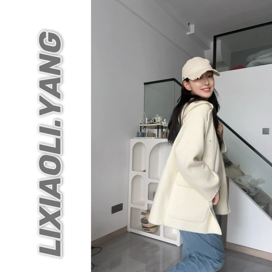 【魔法斗篷】品牌单连帽气质款一手长双面呢大衣