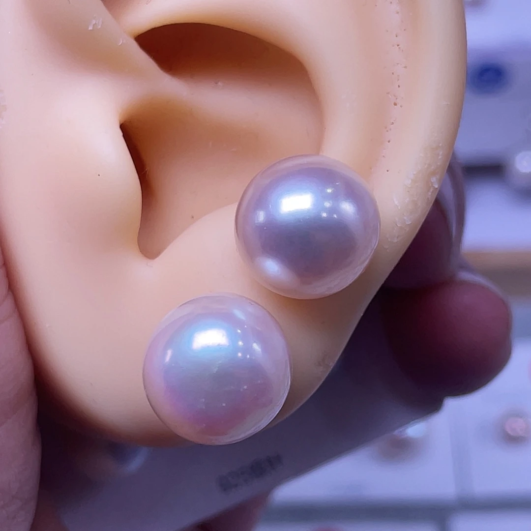 耳饰银S925镶嵌淡水珍珠