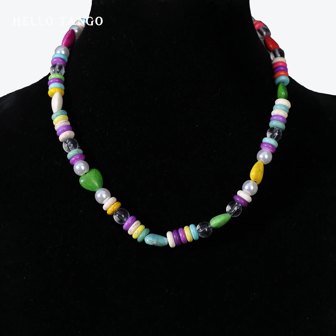 非金属亚克力项链 HELLOTANGO小众个性百搭手工DIY彩色珠珠项链