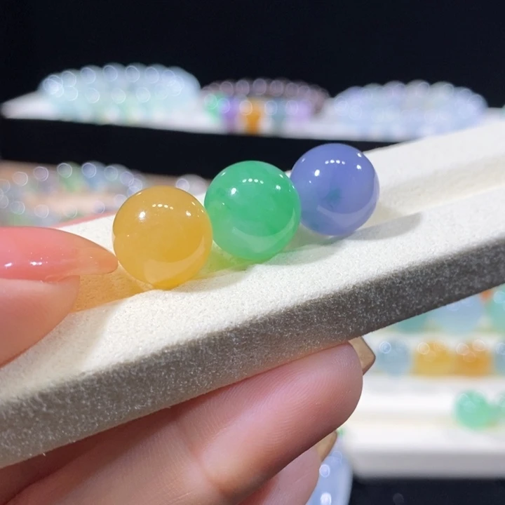 翡翠未镶嵌吊坠(不含链)翡翠三彩福禄寿圆珠