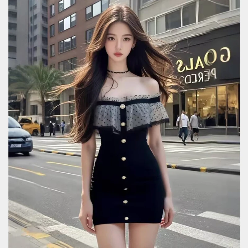 拉夏贝尔短袖连衣裙款爆款2025网红洋气女炸街纯欲慵懒风衣服女装