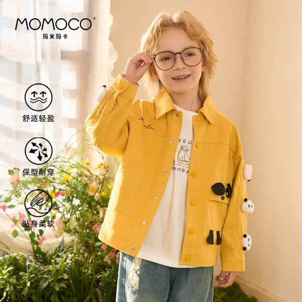 MOMOCO2025款春季男童潮流熊猫国风可爱外套77130107006