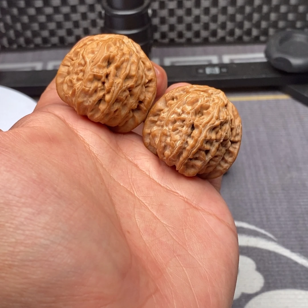 文玩核桃吊坠全品精配36尺球体三角桩白狮子