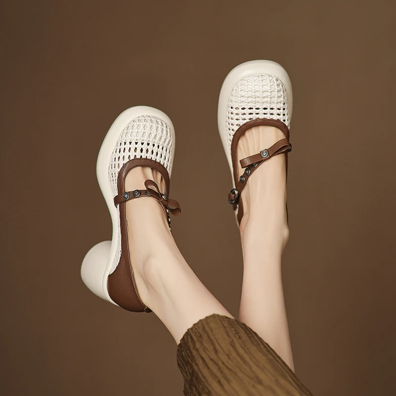 6276 羊皮 7厘米 34-40时尚百搭女士夏季真皮软底粗跟高跟