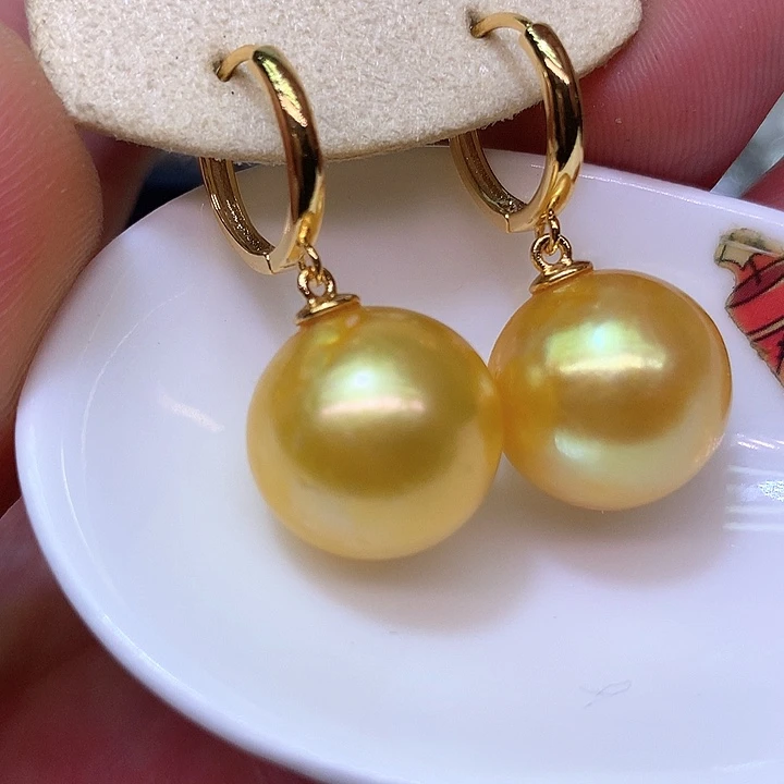 银S925镶嵌耳饰淡水珍珠