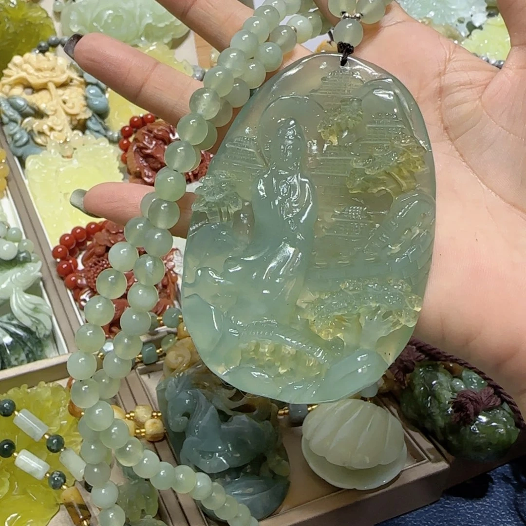 未镶嵌蛇纹石玉吊坠静*