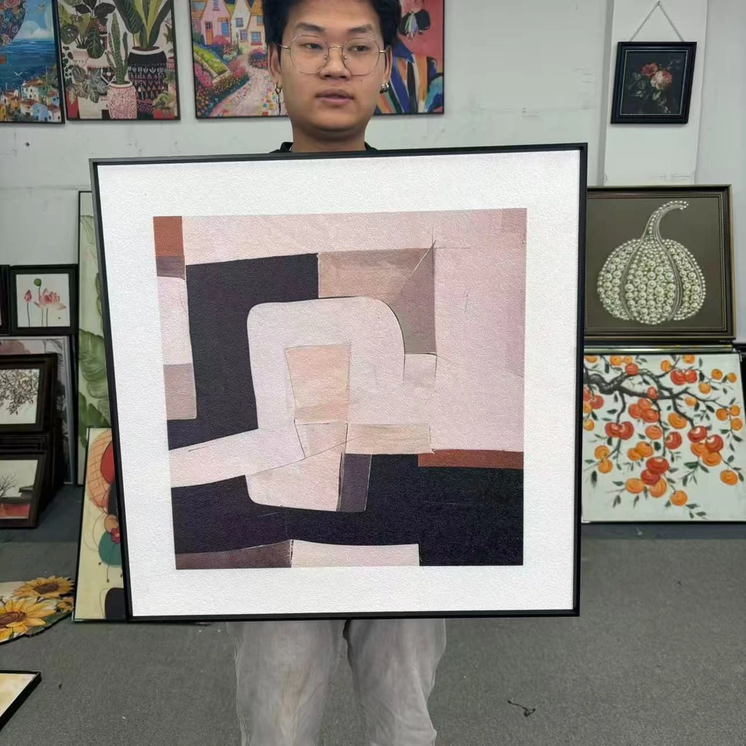 简约风格小众艺术高级感客厅餐厅民宿酒店卧室床头壁画6060