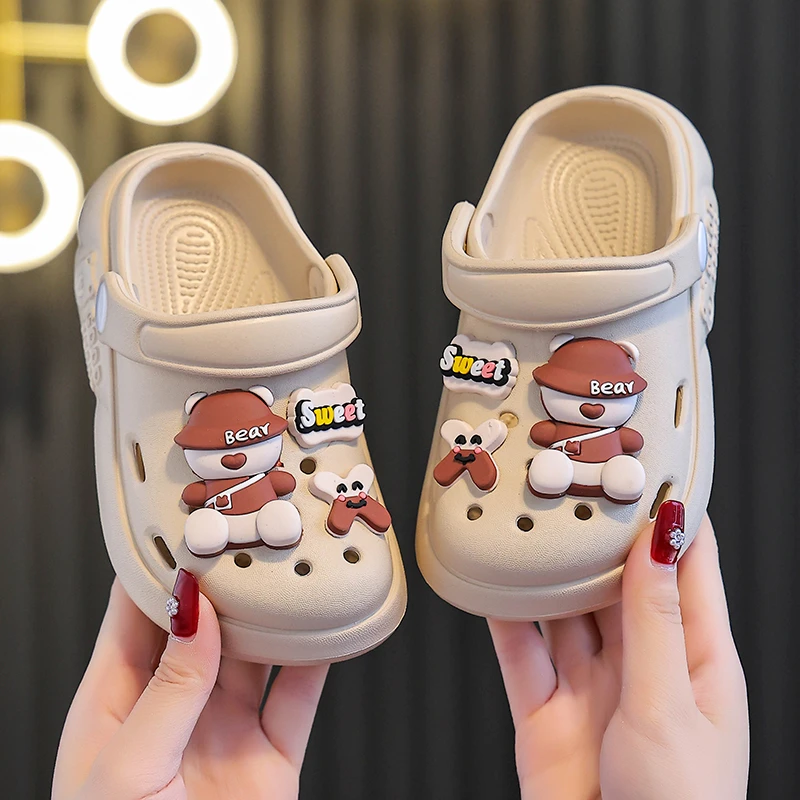 儿童洞洞鞋夏季男童女童室内外卡通可爱浴室洗澡凉拖鞋