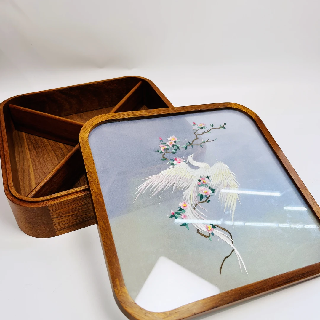 【师老师督造1212-112】果盒非遗苏绣果盒 单层/双层可选 黑胡桃木