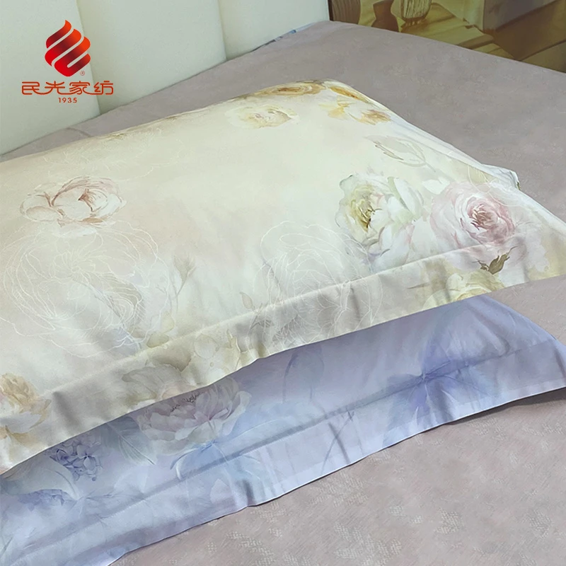 民光长绒棉印花枕套床品高档床品家用宿舍用