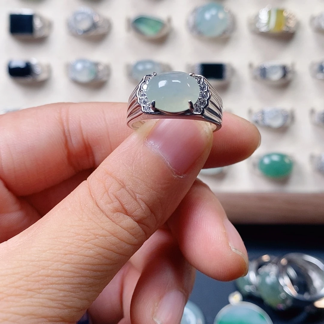 翡翠银S925镶嵌戒指