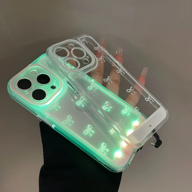 新款闪光可爱蝴蝶结适用苹果16promax手机壳iPhone15少女14pro套