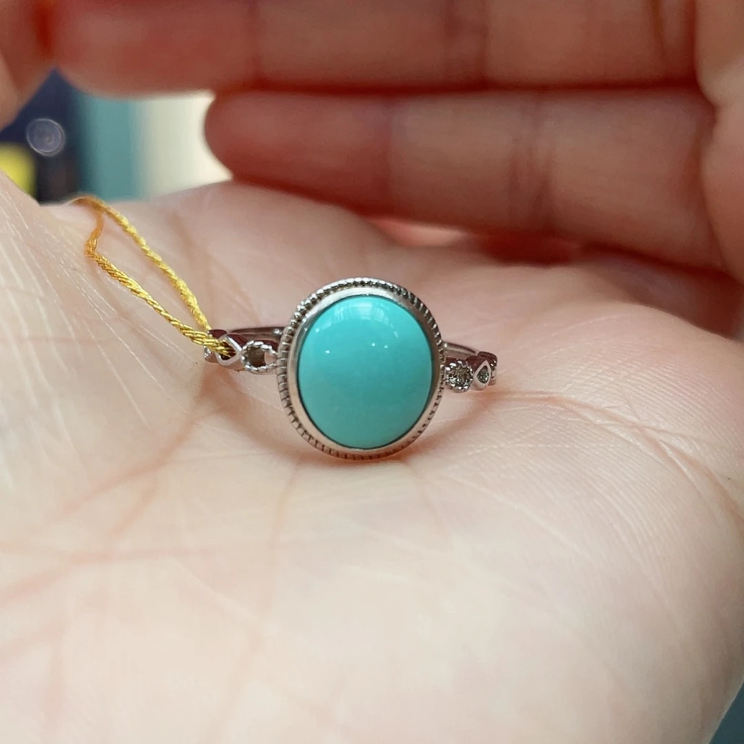 绿松石戒指银S925镶嵌