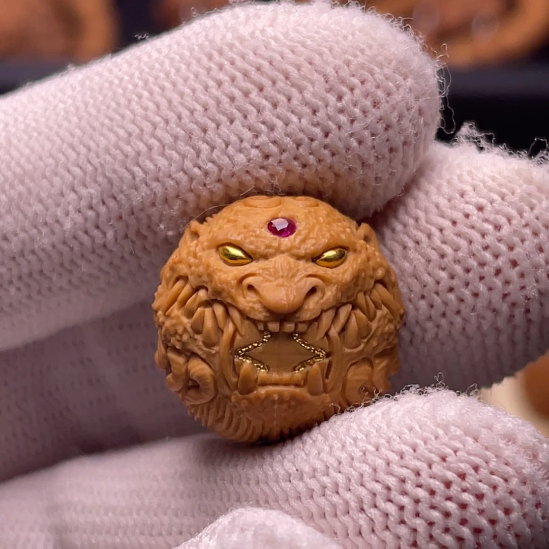 猴头核桃吊坠饕餮镶嵌款17.9