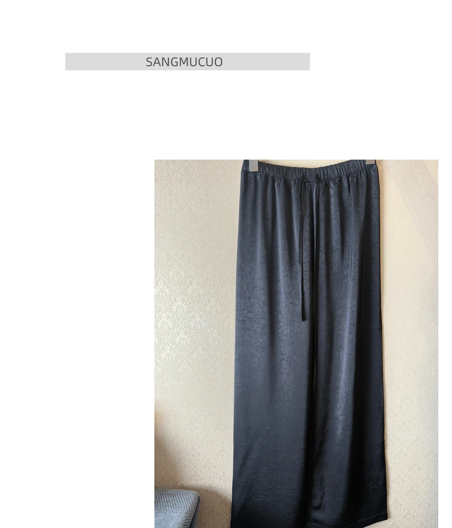SMC【25｜新款国风高腰直筒醋酸冰丝裤】垂感超好