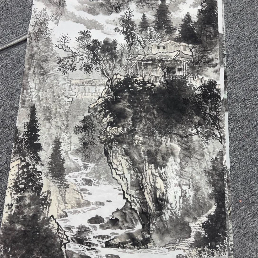 国画绘画作品多次参加3张