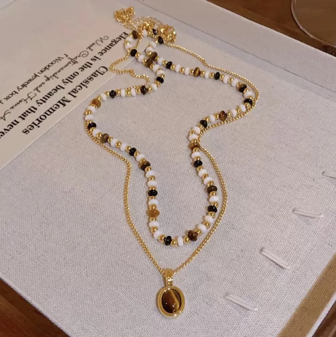 钛钢陶瓷吊坠 钛钢太阳项链跨境美拉德气质锁欧美轻奢