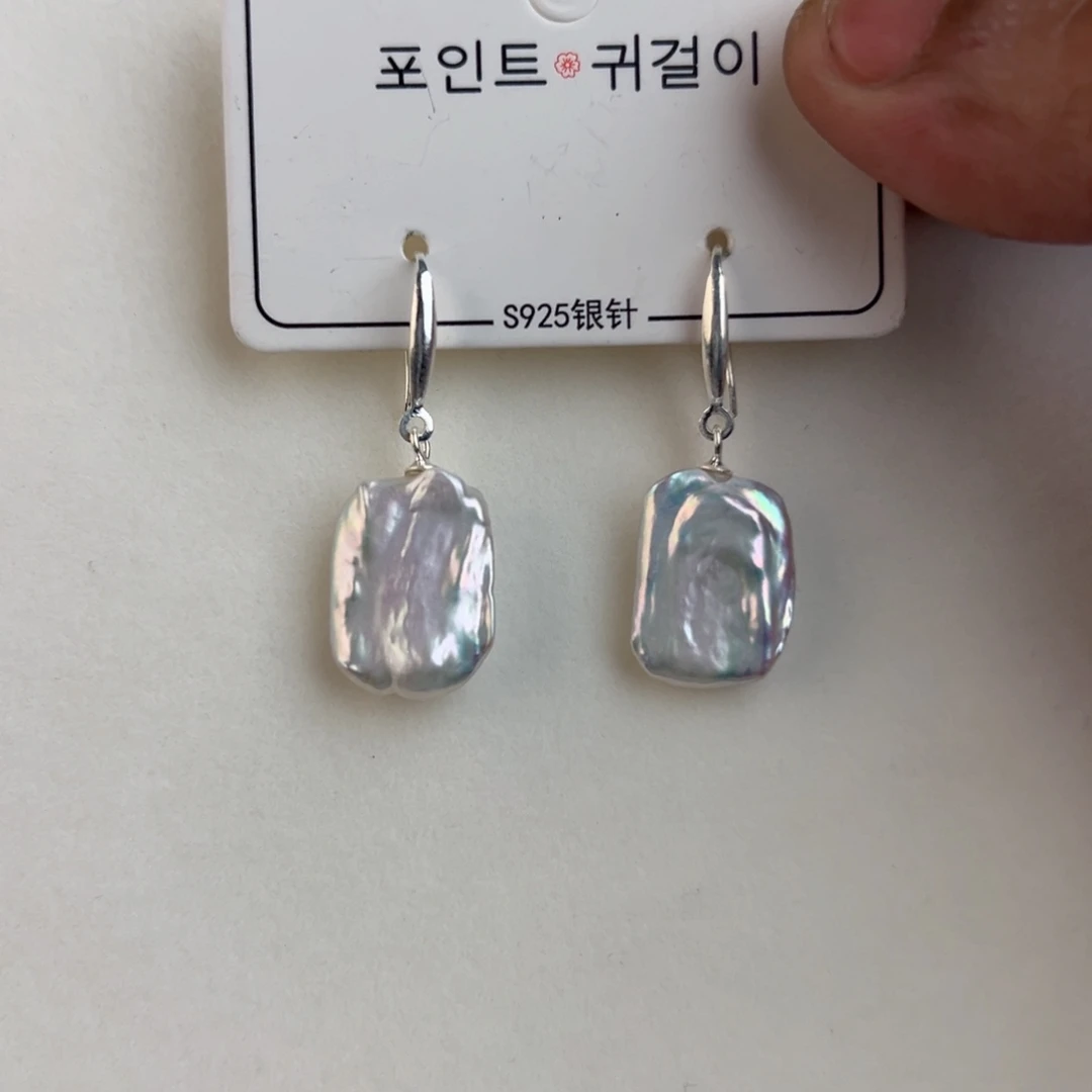 淡水珍珠耳饰银S925镶嵌