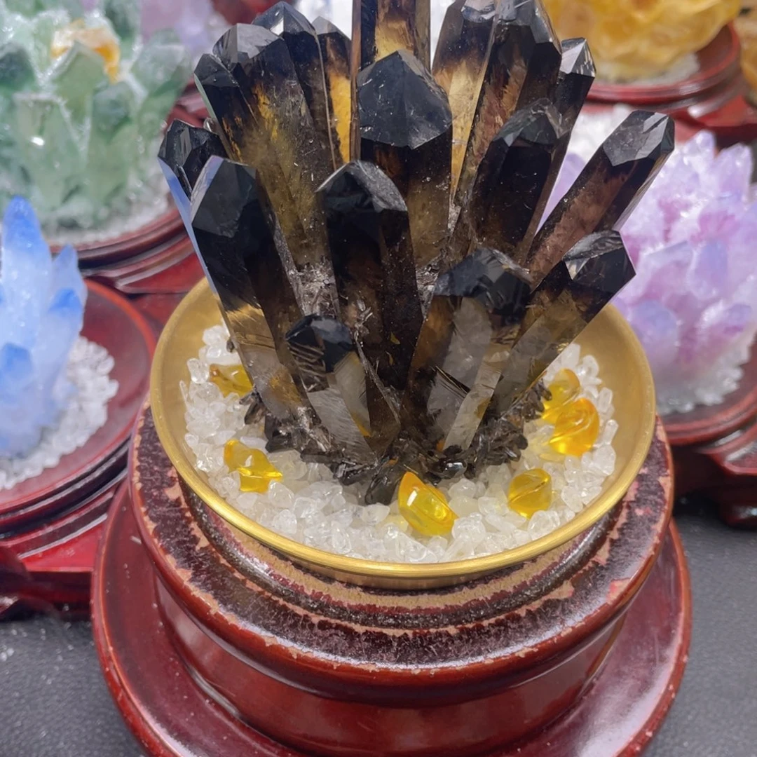 石材*️****黑茶水晶130