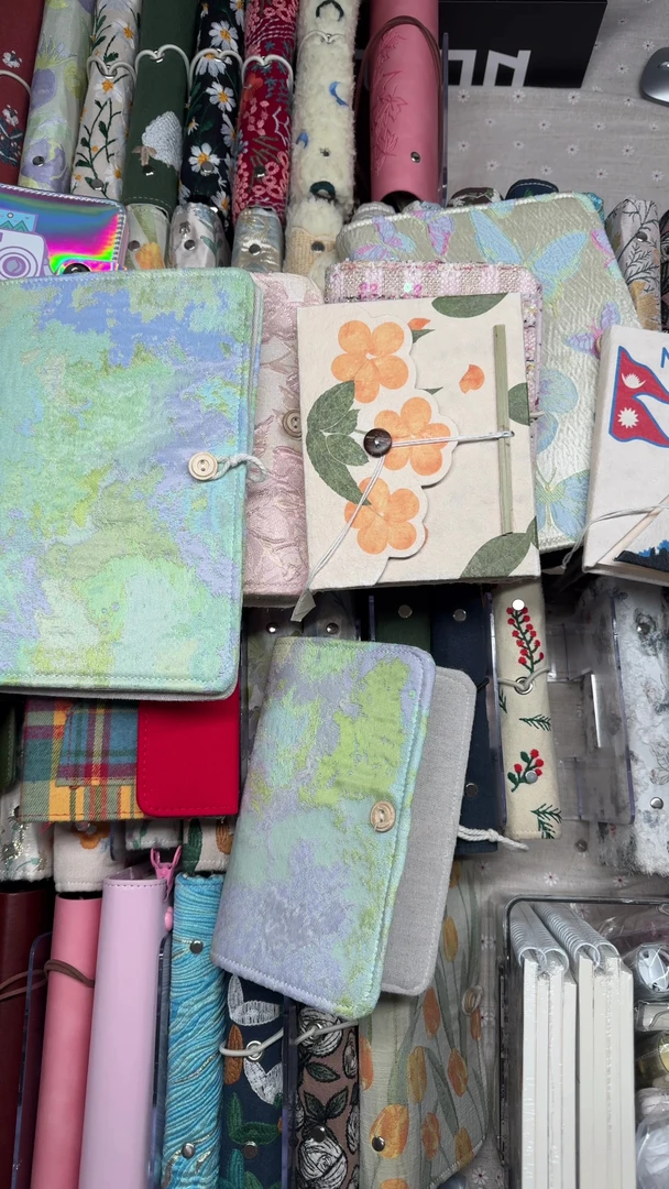 【一物一拍】布艺活页手账本笔记本便携拆卸存钱本子存钱夹钱册