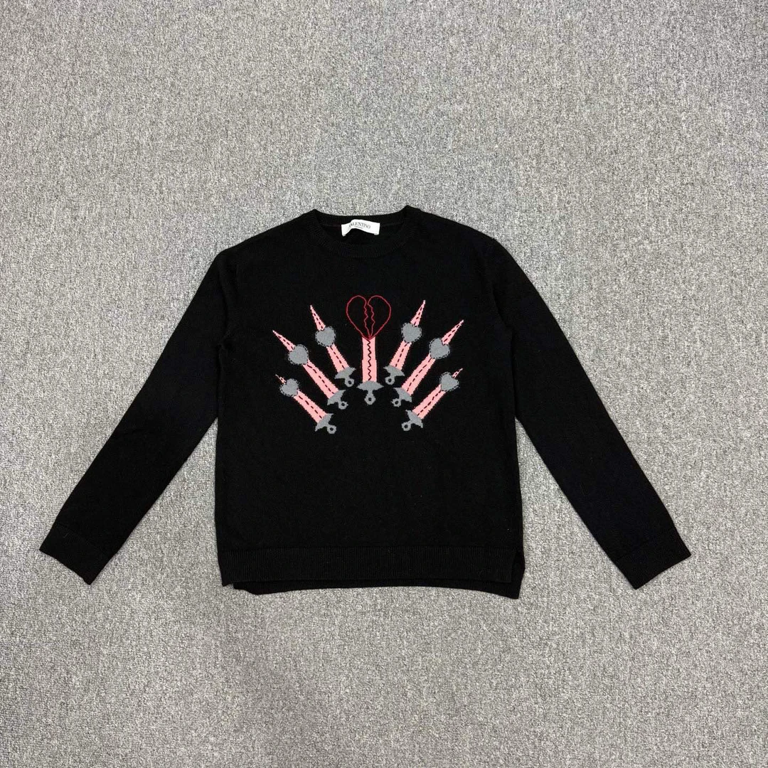 99新 Valentino/华伦天奴 16068212 nz 黑色羊毛毛衣 XS码99新