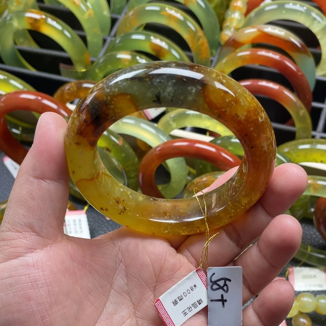 未镶嵌蛇纹石玉手镯有裂手镯特价不退不换