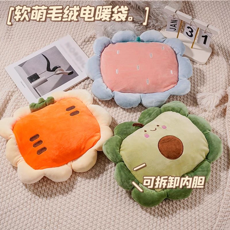 毛绒热水袋充电可爱2025新款防爆暖宝宝保暖水袋热敷肚子女
