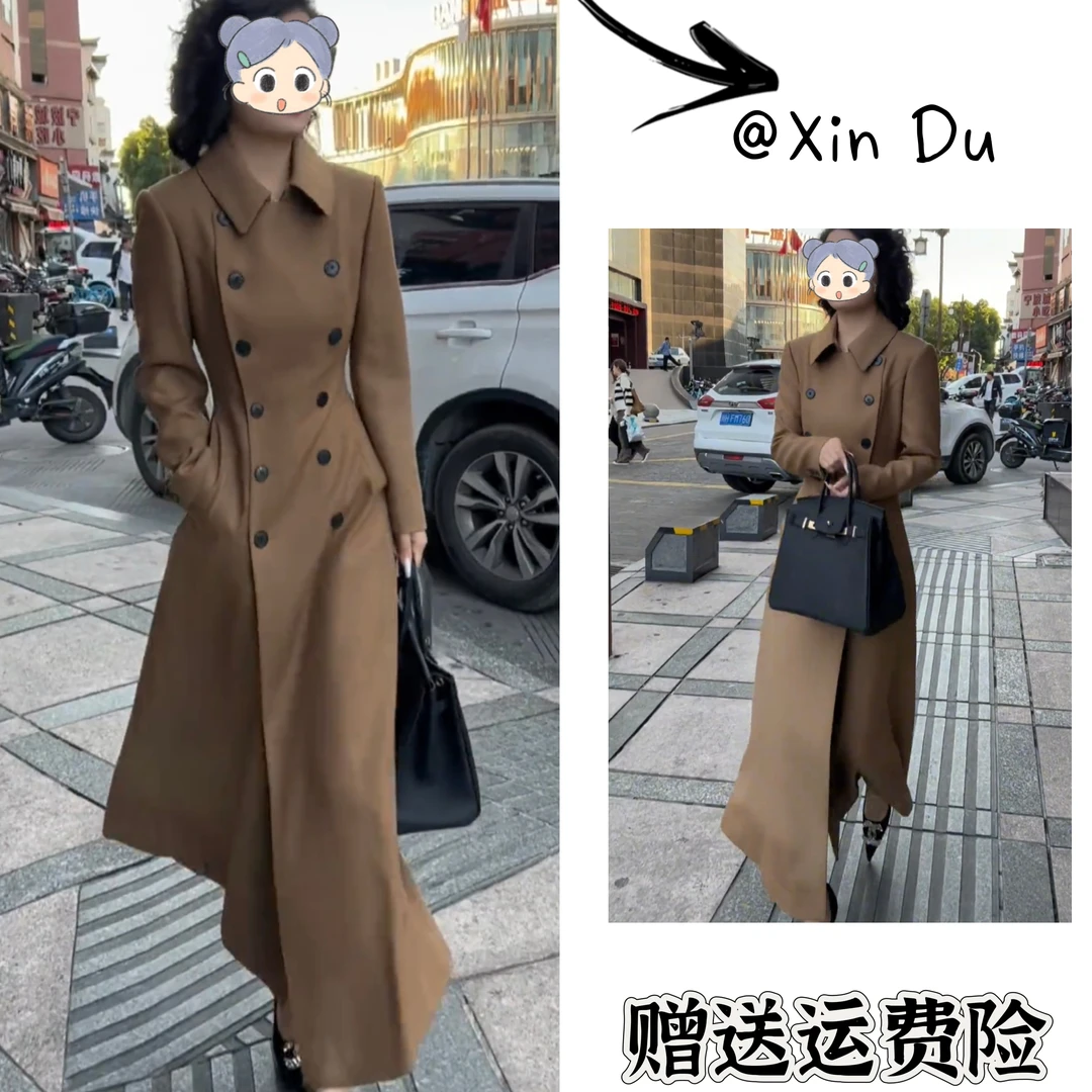 2025秋冬季新款时尚显瘦气质女士网红洋气风衣百搭款D24990