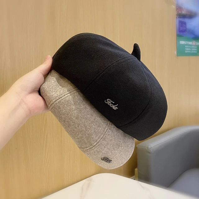 贝雷帽女秋冬季八角画家帽韩版复古英伦毛呢蓓蕾帽百搭报童南瓜帽