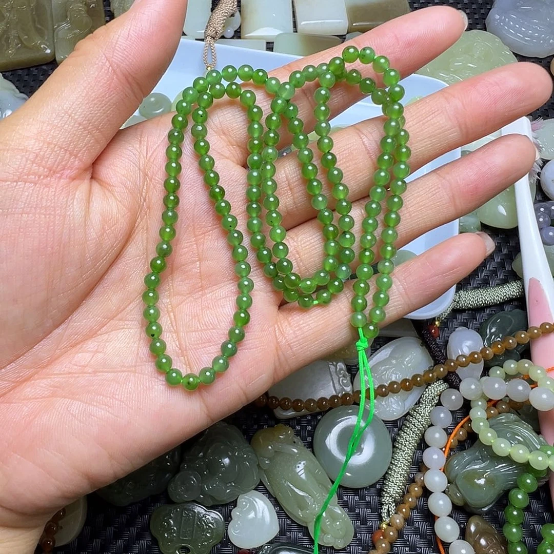 和田玉未镶嵌吊坠(不含链)卡4多圈