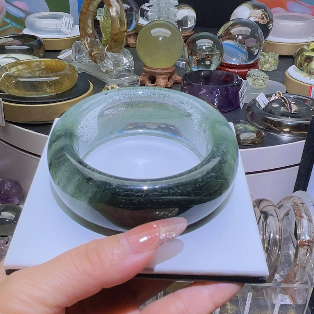 水晶手镯未镶嵌我****宠天然绿幽灵宽胎59➕