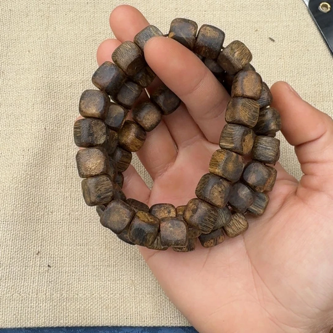 沉香手串绿奇楠1.1-13单圈多样性发一个